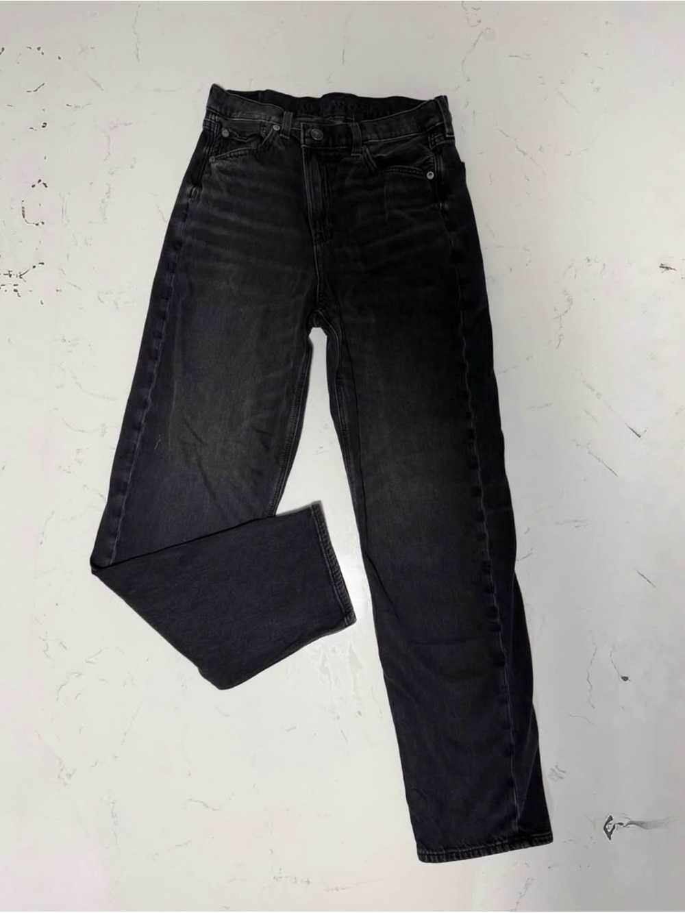 American Eagle Outfitters Black Straight-Leg Jeans
